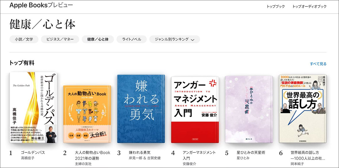 AppleBooks健康/心と体で第1位